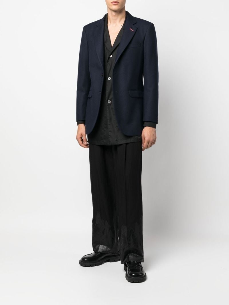 Blue Single-breasted Wool Blazer