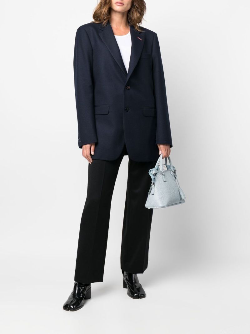 Blue Single-breasted Wool Blazer