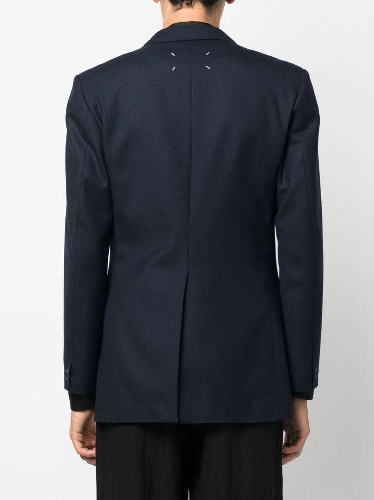 Blue Single-breasted Wool Blazer