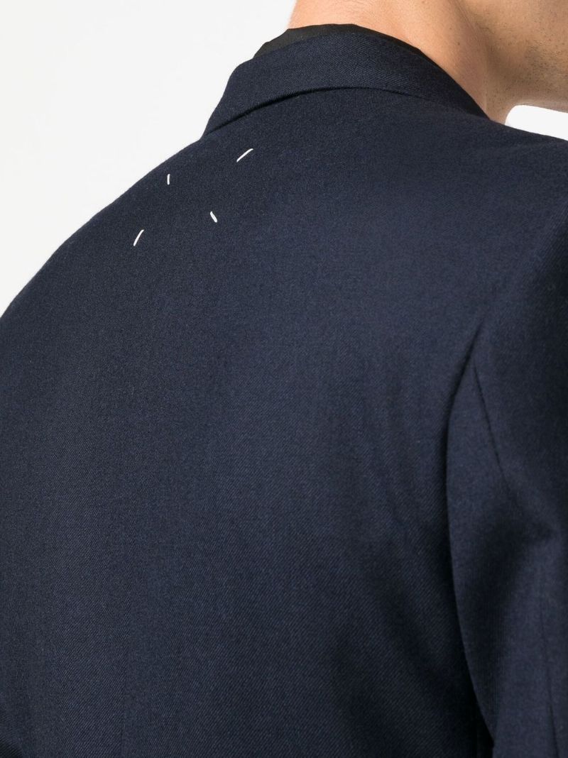 Blue Single-breasted Wool Blazer