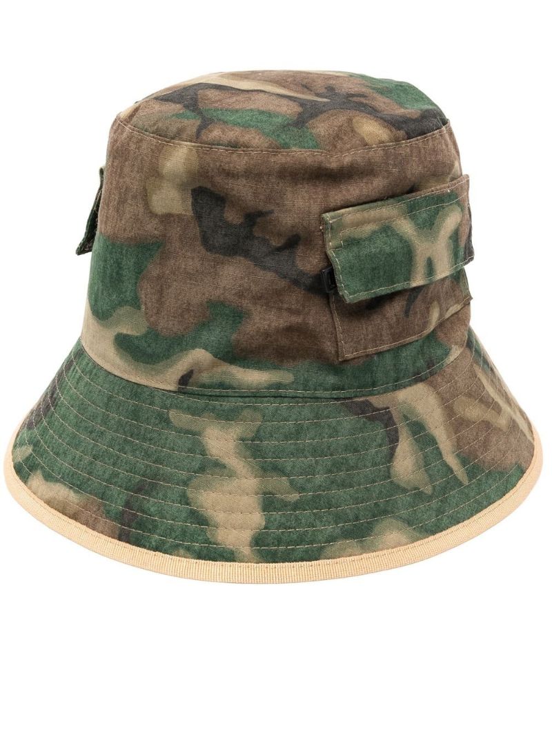 Camouflage Print Cotton Bucket Hat