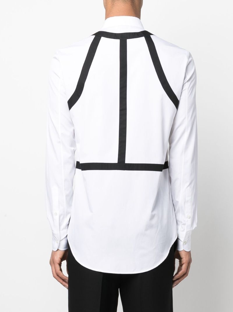 White Harness Detail Cotton Shirt