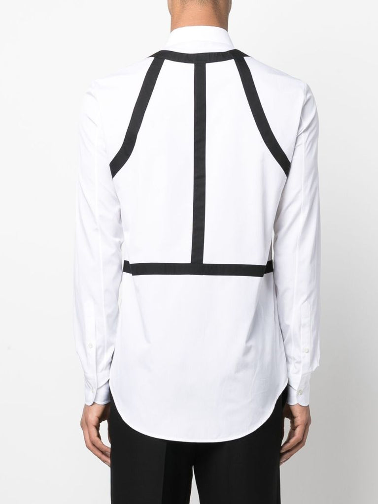 White Harness Detail Cotton Shirt