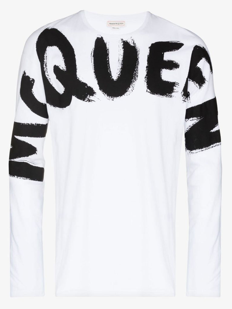 White Graffiti Logo Organic Cotton T-shirt