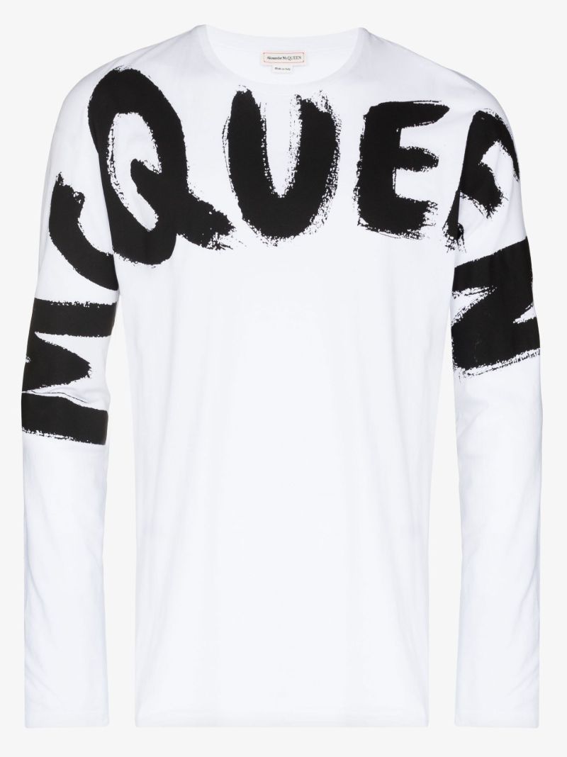 White Graffiti Logo Organic Cotton T-shirt