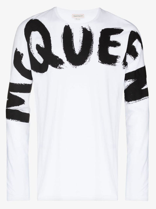 White Graffiti Logo Organic Cotton T-shirt