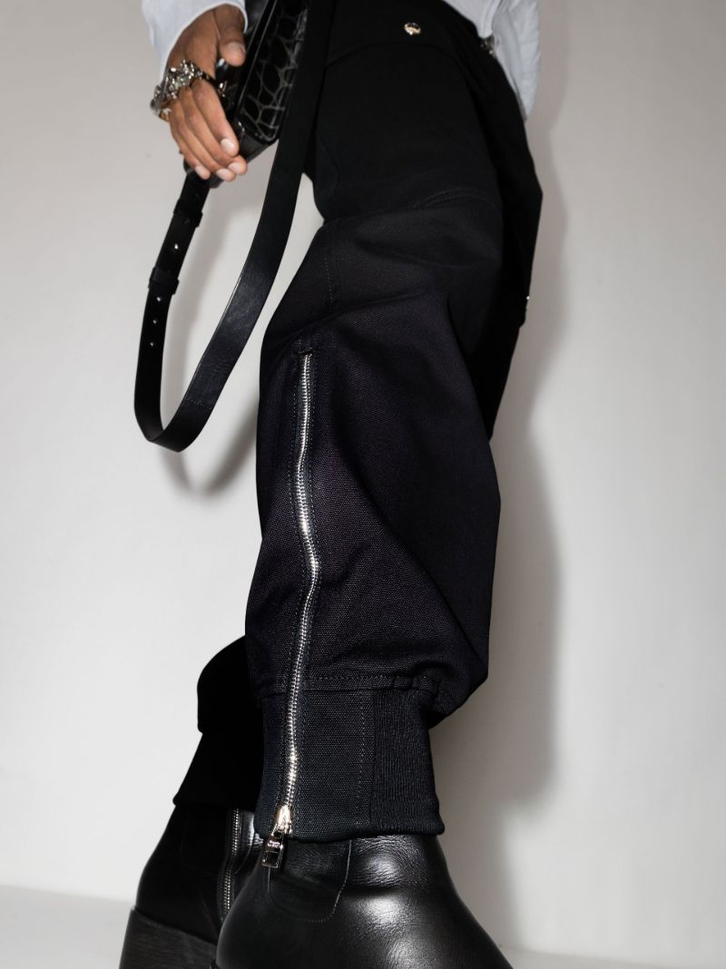 Black Cargo Cotton Track Pants