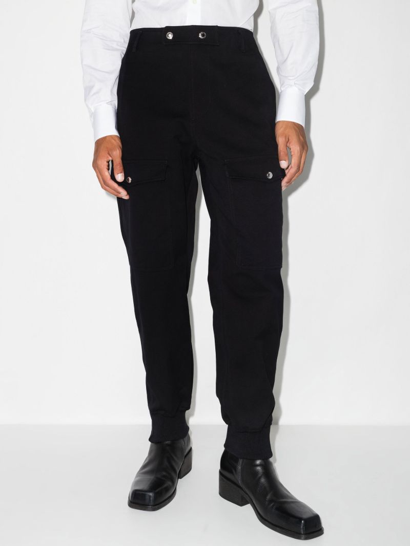 Black Cargo Cotton Track Pants