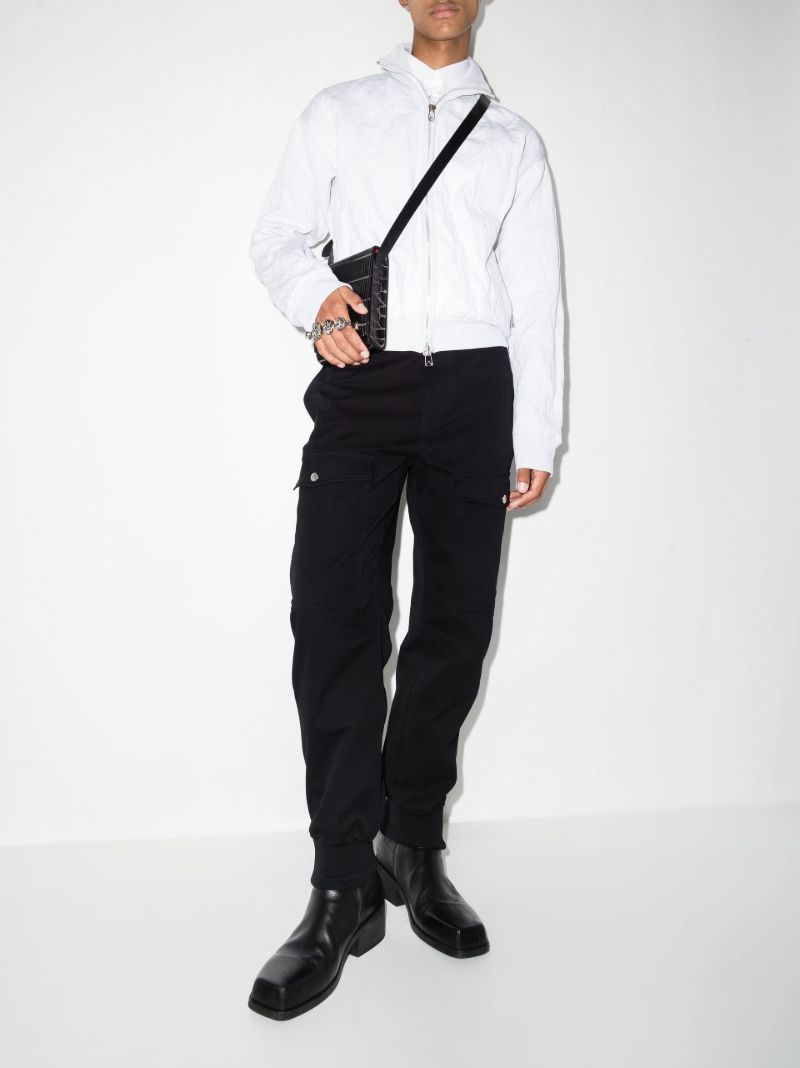 Black Cargo Cotton Track Pants