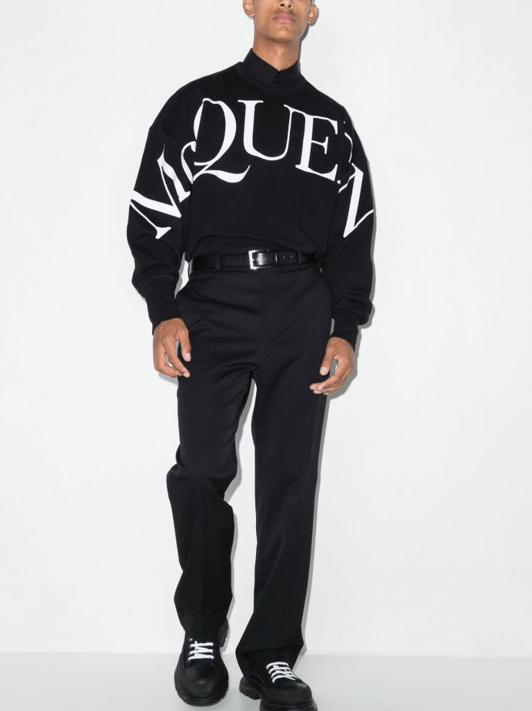 Black Large Logo Cotton Sweatshirt