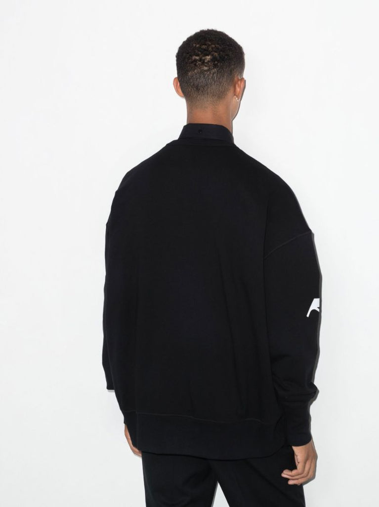 Black Large Logo Cotton Sweatshirt