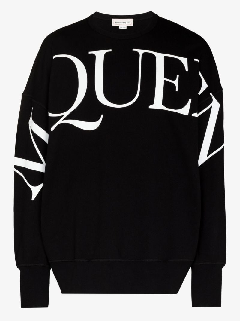 Black Large Logo Cotton Sweatshirt