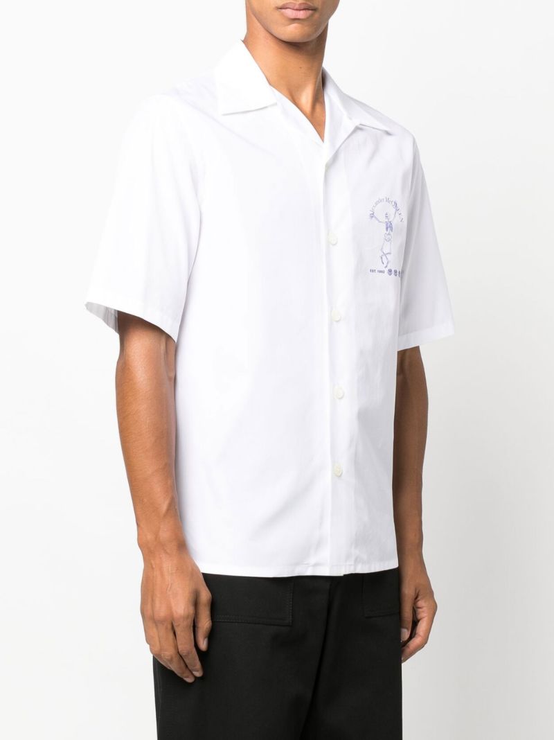 White Logo Print Short Sleeve Shirt