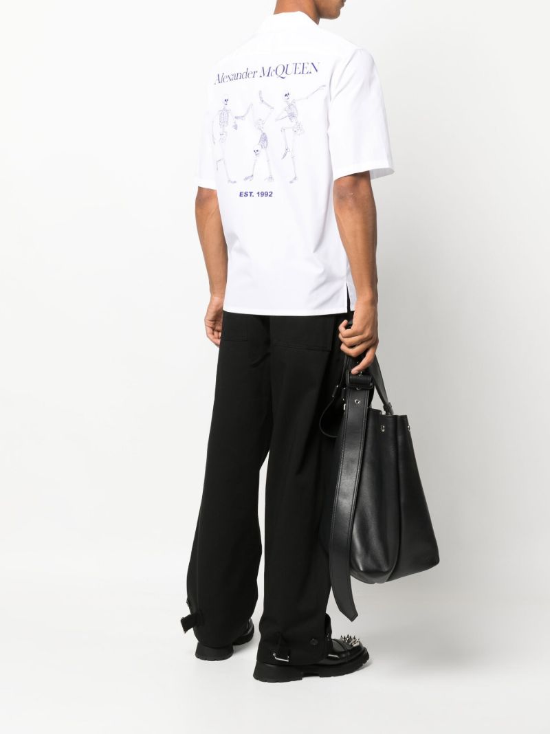 White Logo Print Short Sleeve Shirt