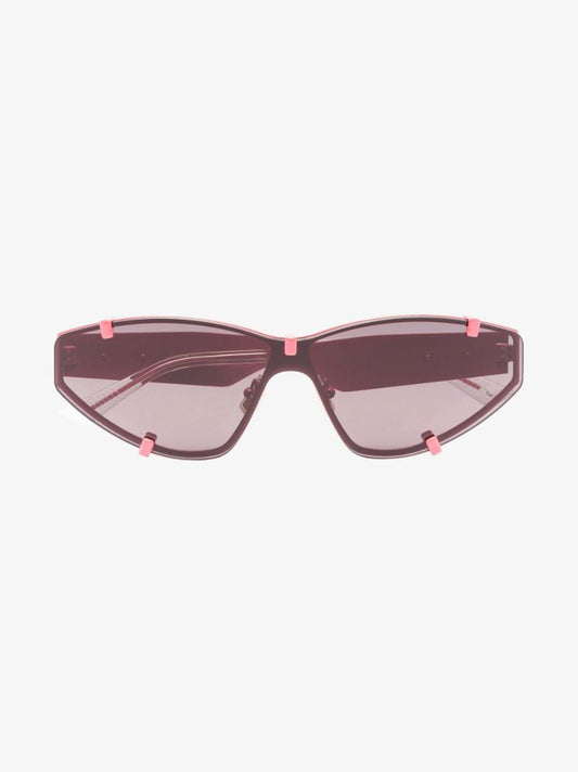 Pink Grip Rectangle Metal Sunglasses