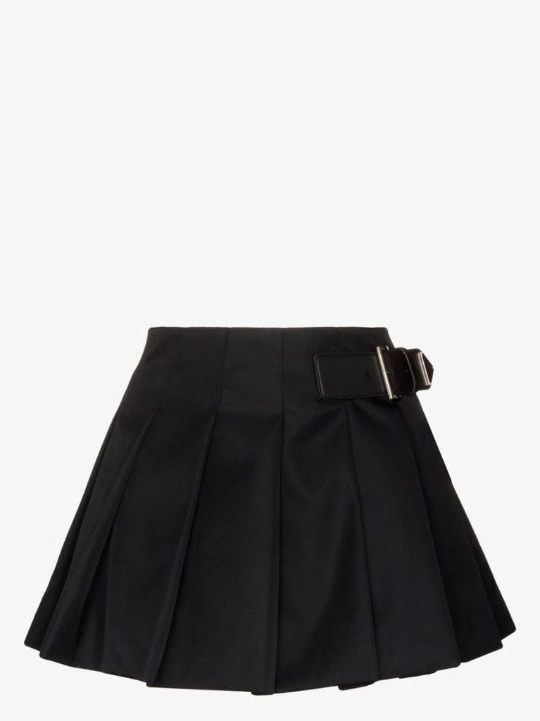Black Re-nylon Pleated Mini Skirt