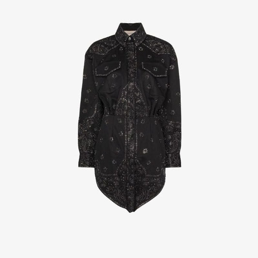 Crystal Paisley Cotton Mini Dress