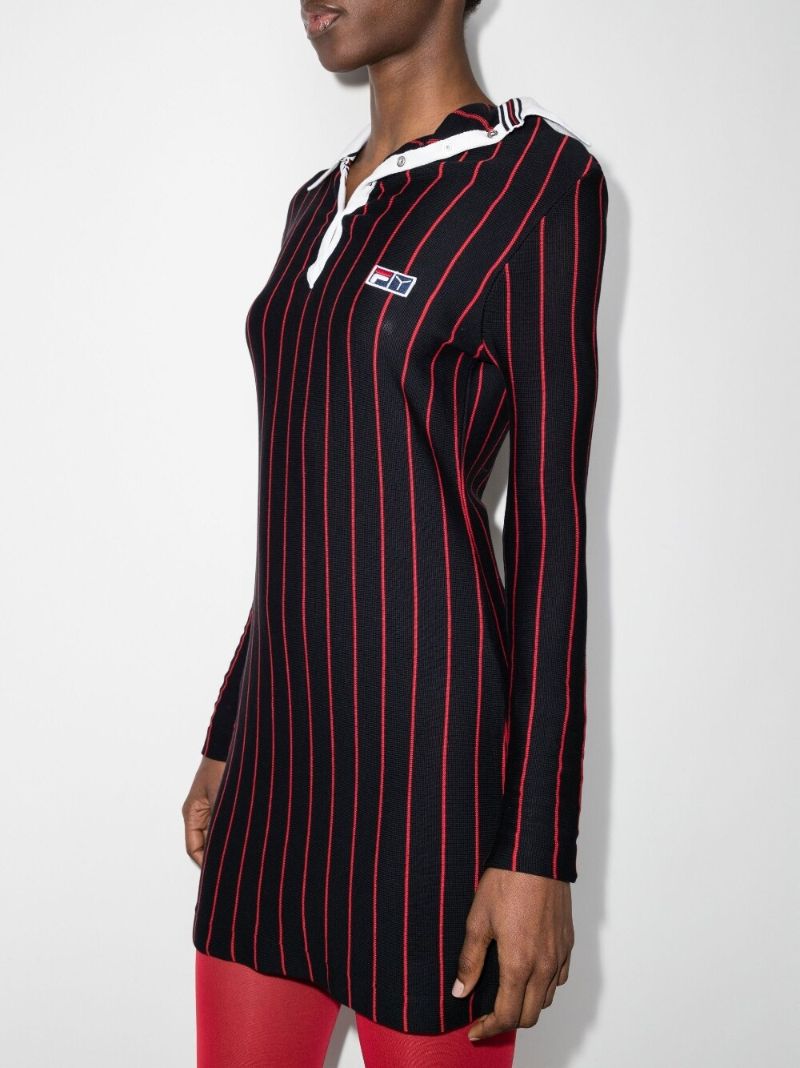 X Fila Striped Cotton Mini Dress