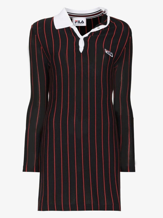 X Fila Striped Cotton Mini Dress
