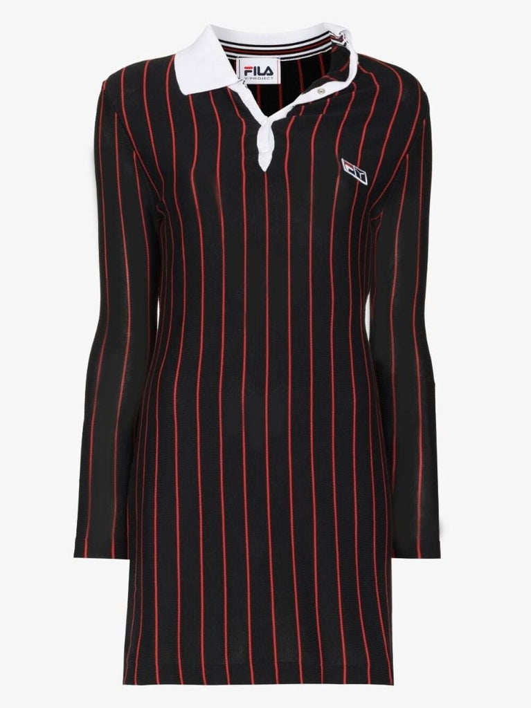 X Fila Striped Cotton Mini Dress