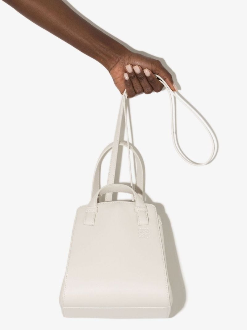 White Hammock Nugget Leather Tote Bag