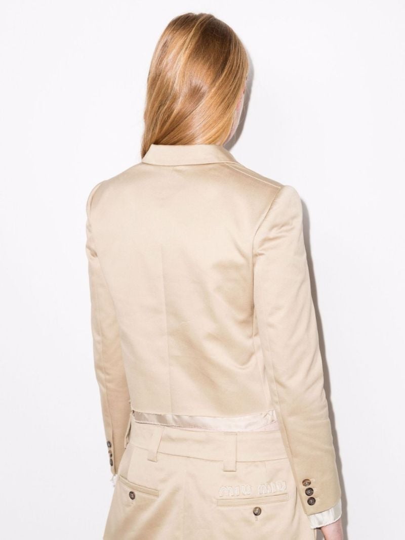Cropped Single-breasted Cotton Blazer
