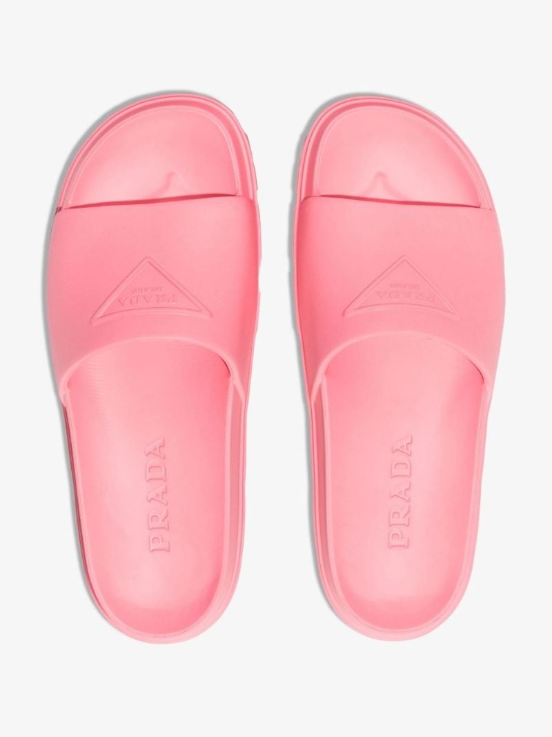 Pink Logo Rubber Slides