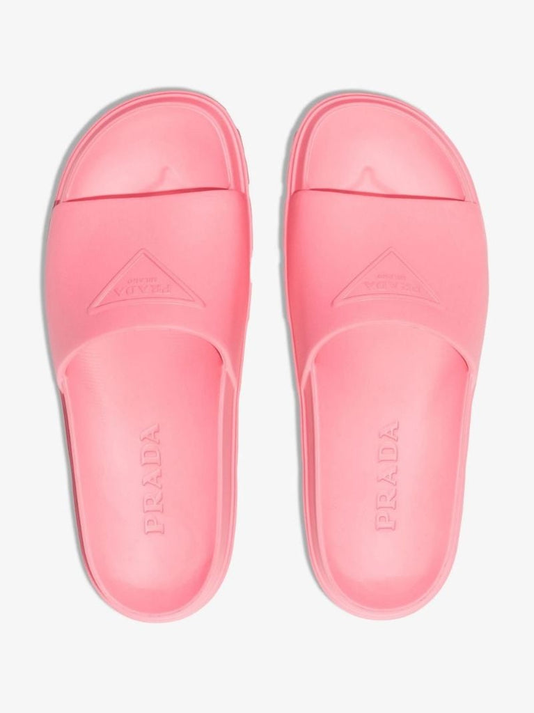 Pink Logo Rubber Slides