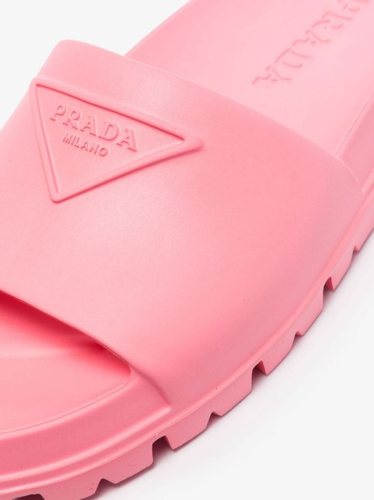 Pink Logo Rubber Slides