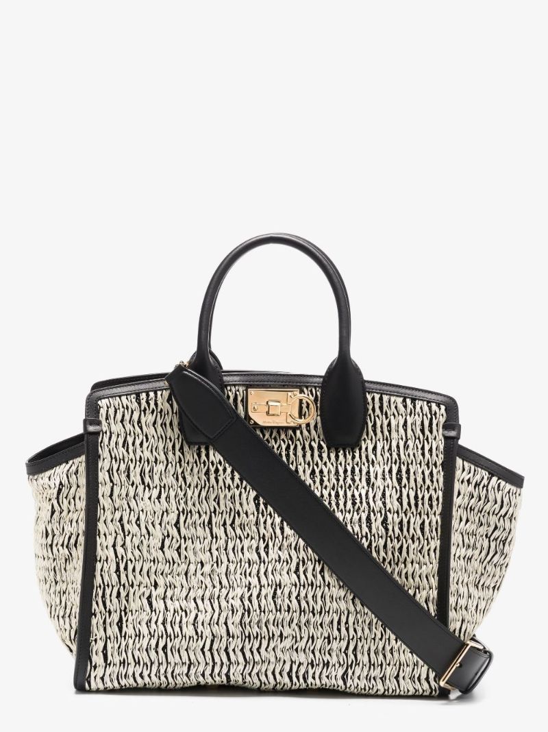 White the Studio Jacquard Tote Bag