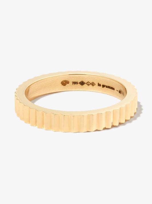 18k Yellow Gold Le 4g Vertical GuillochÃ_x0083_Â© Polished Ring