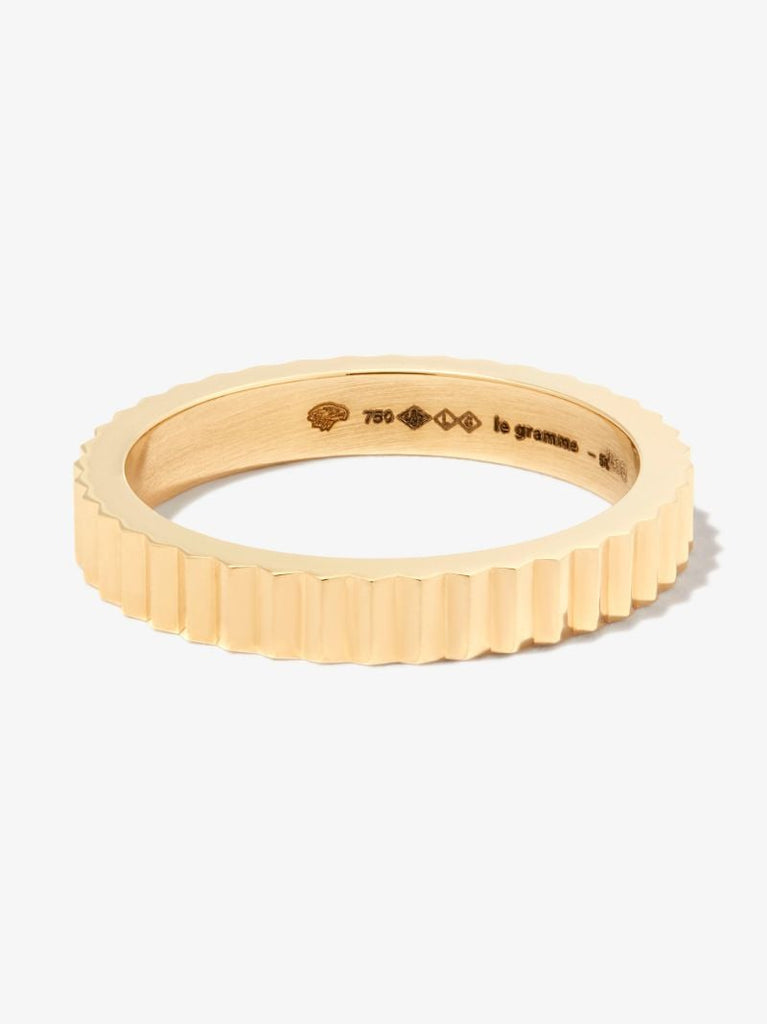 18k Yellow Gold Le 4g Vertical GuillochÃ_x0083_Â© Polished Ring