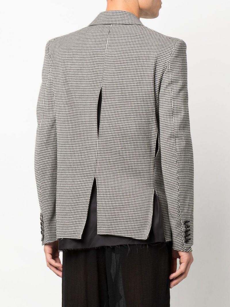 Black and White 2 Button Slit Wool Blazer