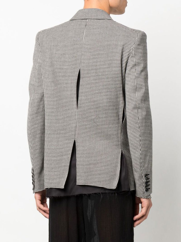Black and White 2 Button Slit Wool Blazer