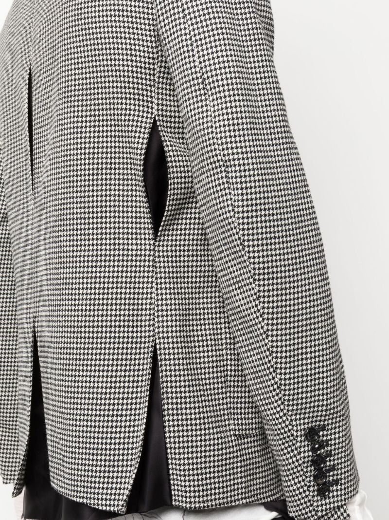 Black and White 2 Button Slit Wool Blazer