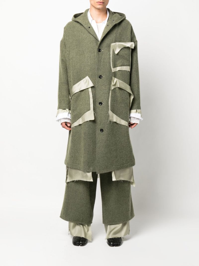 Green Deconstructed Single-breasted Wool Coat