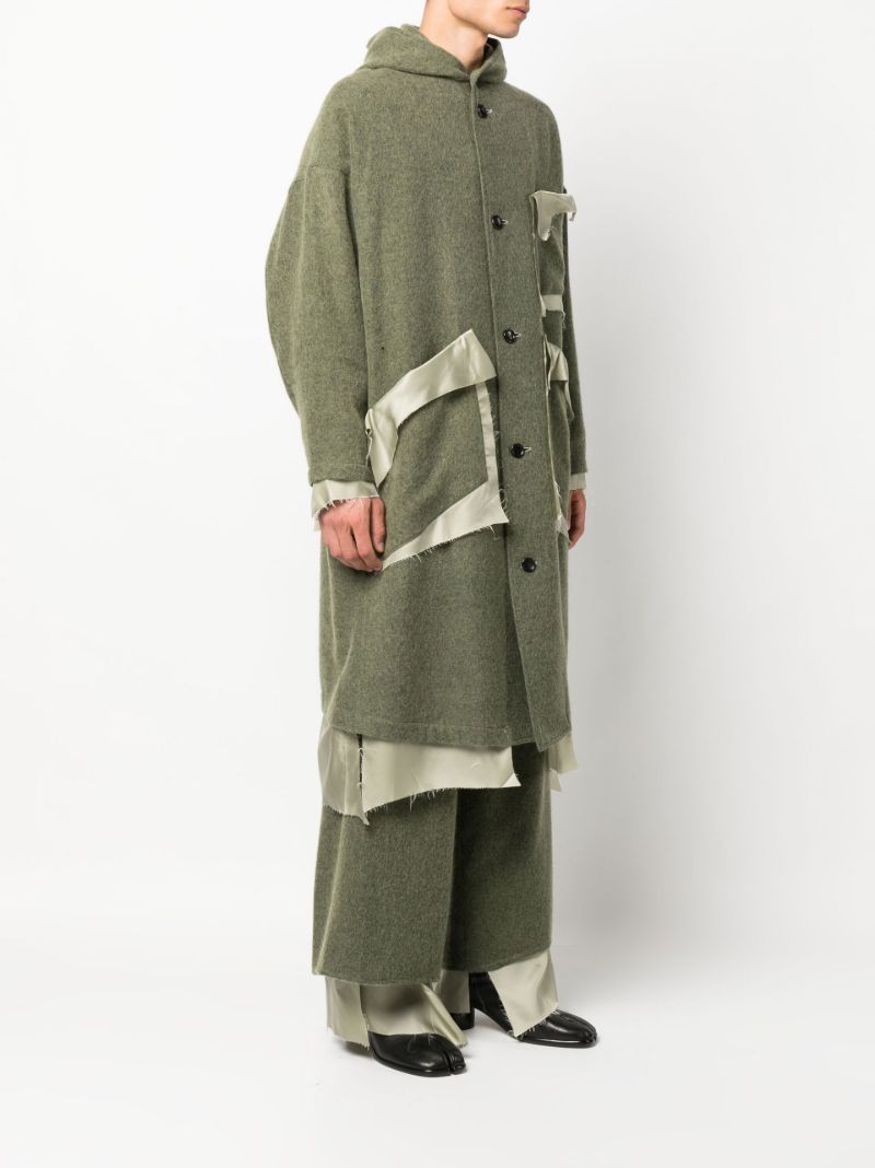 Green Deconstructed Single-breasted Wool Coat