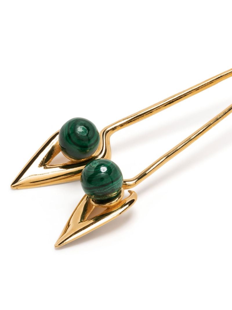 Gold Vermeil Iklwa Malachite Drop Earrings