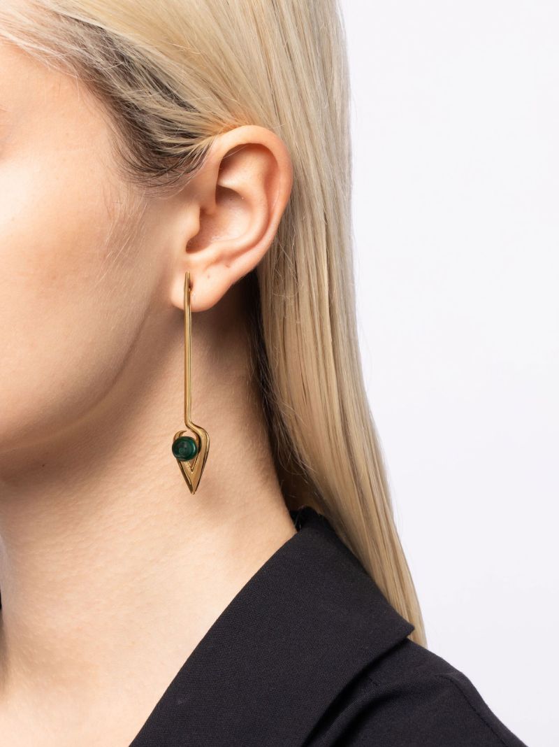 Gold Vermeil Iklwa Malachite Drop Earrings