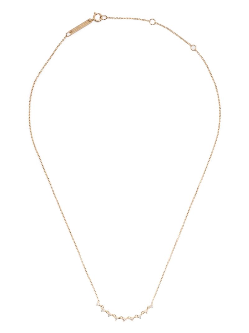 14k Yellow Gold Diamond Prong Necklace
