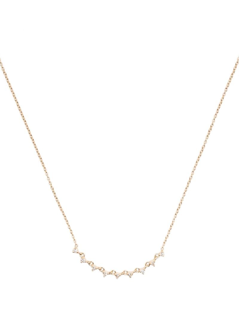 14k Yellow Gold Diamond Prong Necklace