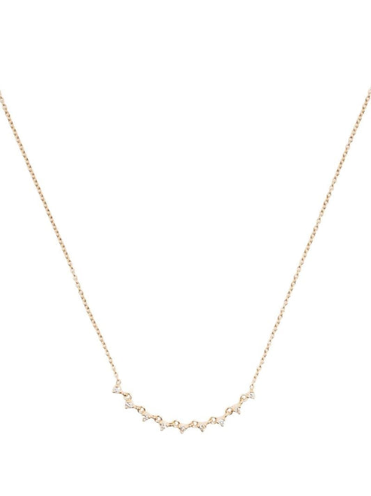 14k Yellow Gold Diamond Prong Necklace