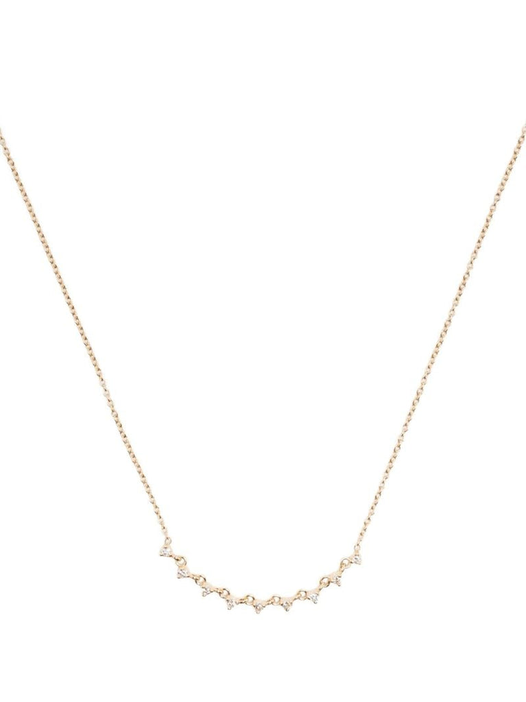 14k Yellow Gold Diamond Prong Necklace