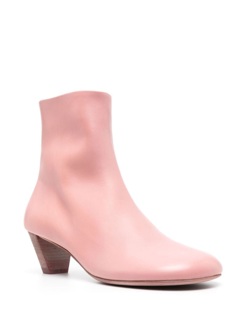 Pink Biscotto 50 Leather Ankle Boots