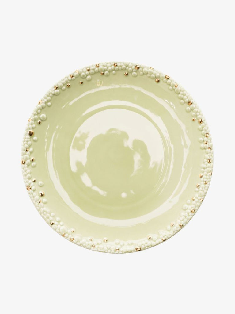 X Haas Brothers Green Mojave Porcelain Dinner Plate