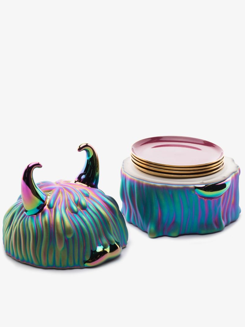X Haas Brothers Multicoloured Disco Lynda Porcelain Plate Set