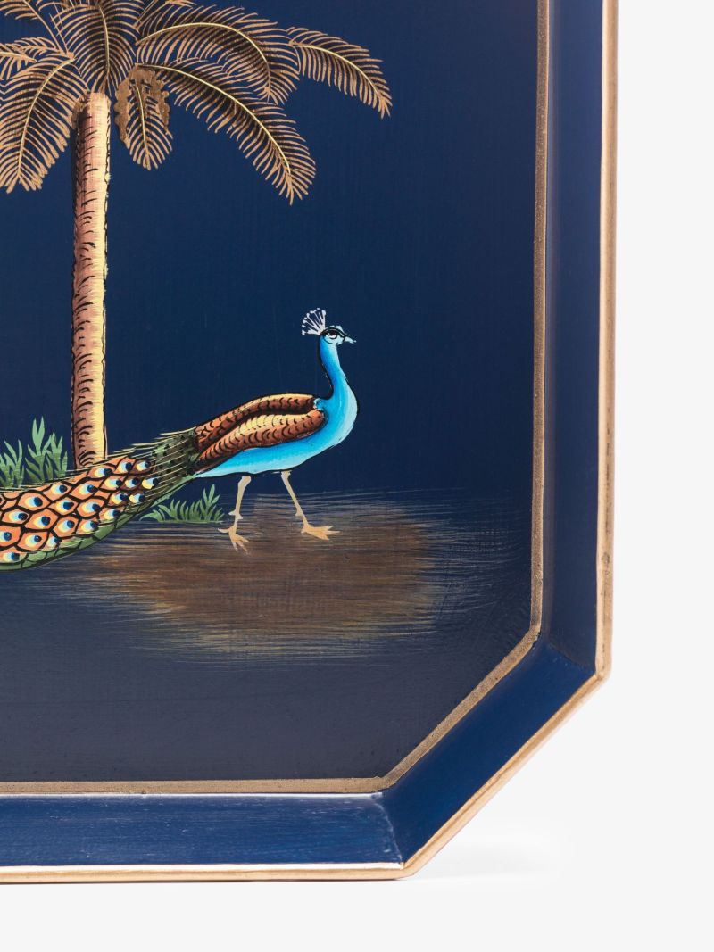 Blue Fauna Peacock Iron Tray