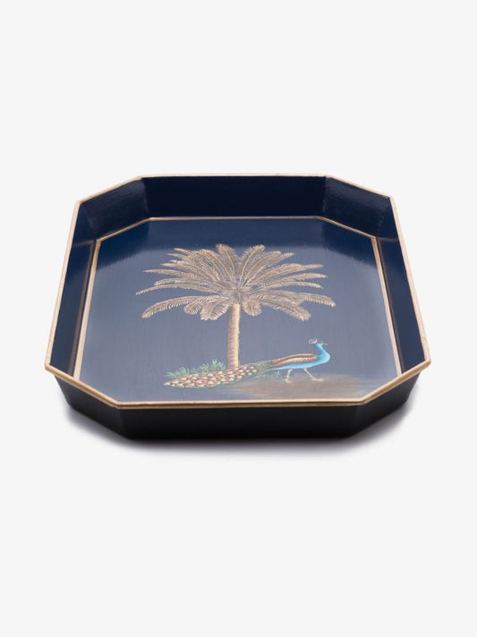 Blue Fauna Peacock Iron Tray