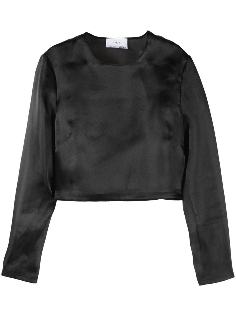 Black Translucent Organza Top