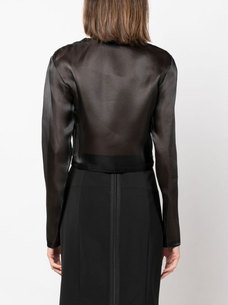 Black Translucent Organza Top
